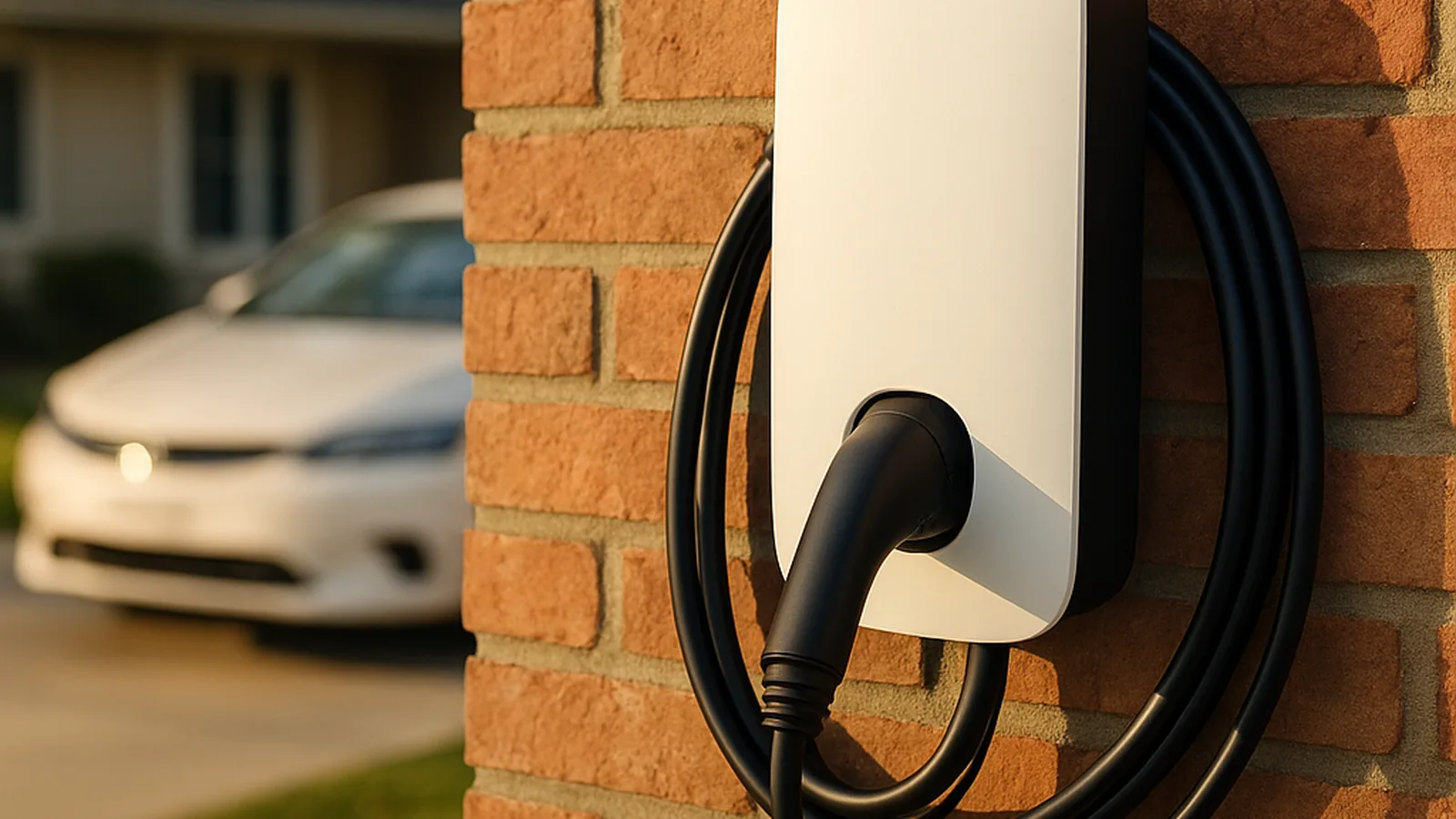 Home EV charger installed on a the Hunter-area house